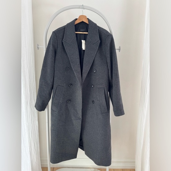 BRAND NEW! Banana Republic Men’s Gray Wool Blend Double Breasted Coat - Picture 5 of 13